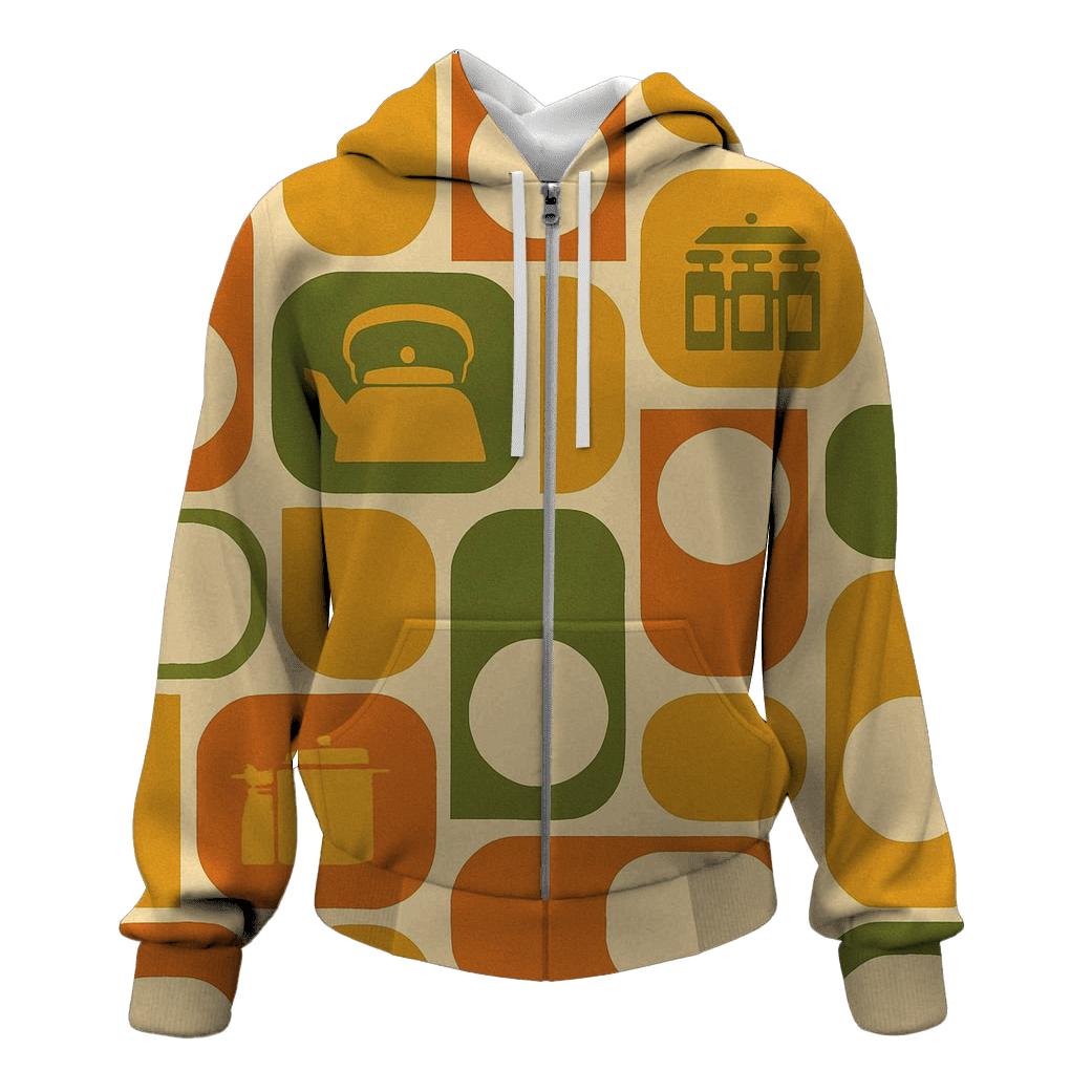 Harvest Gold Kitchen Geometry embroidered hoodies