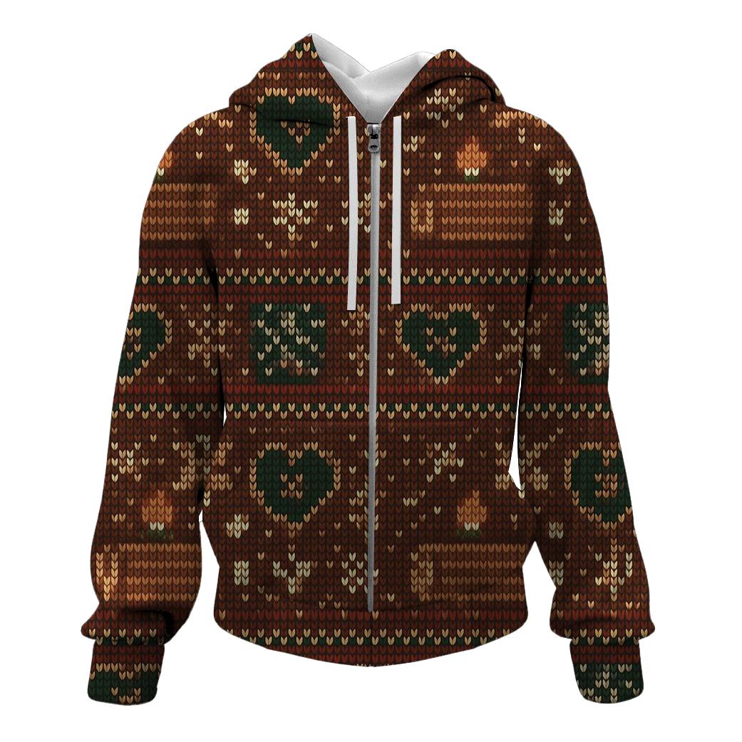 Ugly Christmas Yule Log Arcade Grid Design hoodie trends