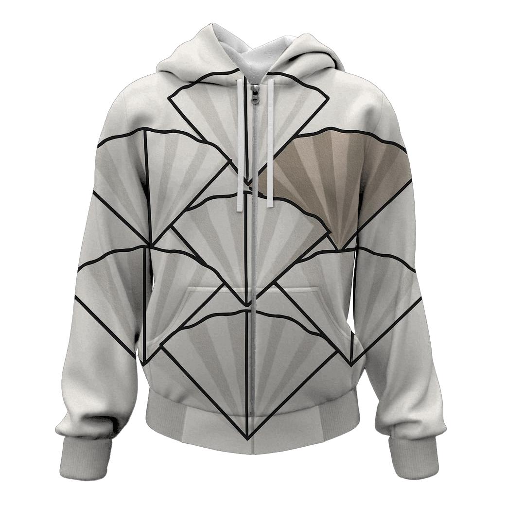 Filter Fold Geometry embroidered hoodies