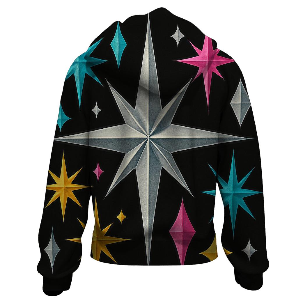 Chrome Starburst Geometry zip-up hoodies