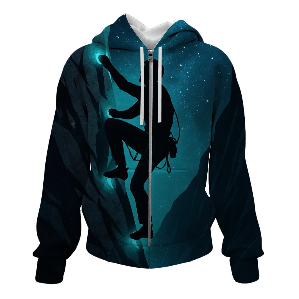 Gravity Defying Rock Climbing Ascent graphic hoodies