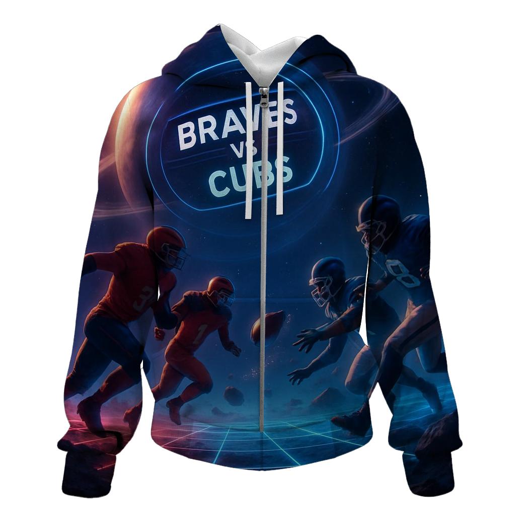 Deep Space Gridiron Braves Versus Cubs lightweight hoodies