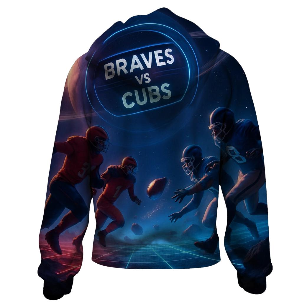 Deep Space Gridiron Braves Versus Cubs lightweight hoodies