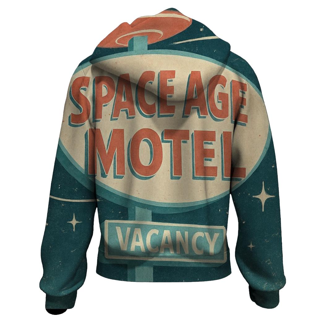 Retro Space Age Motel Vacancy Sign Poster zip-up hoodies