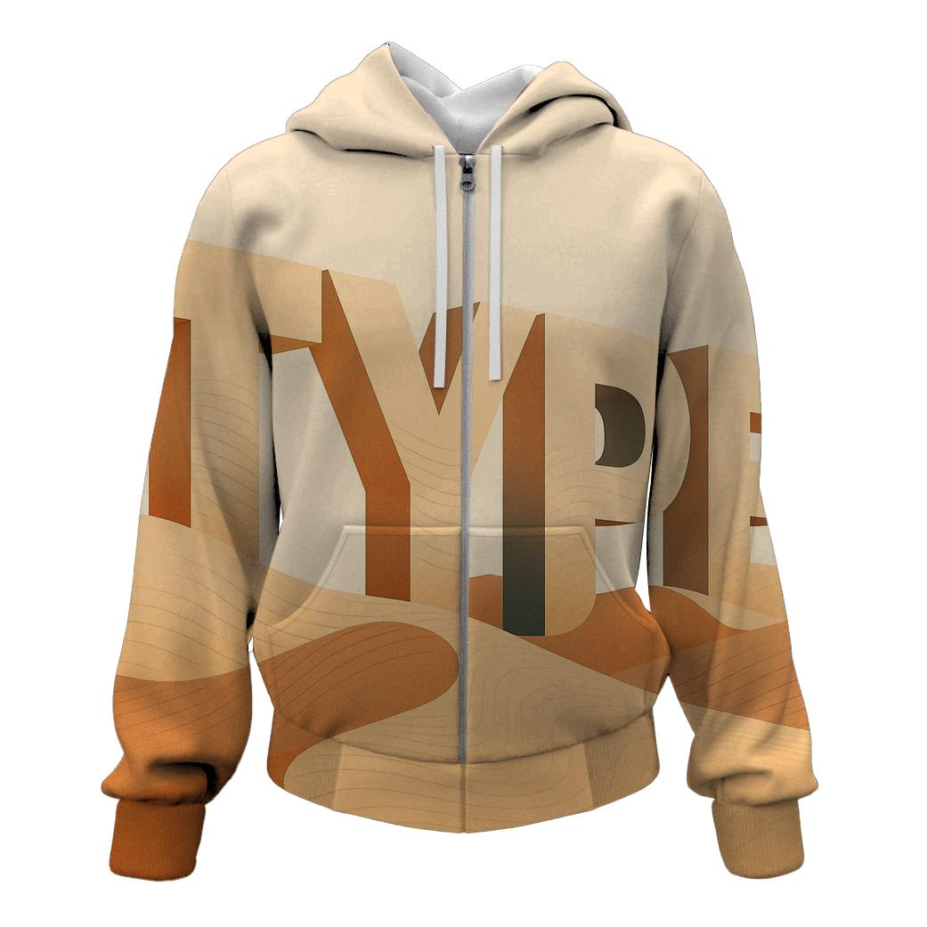 Desert Mirage Typography Dunes premium hoodies