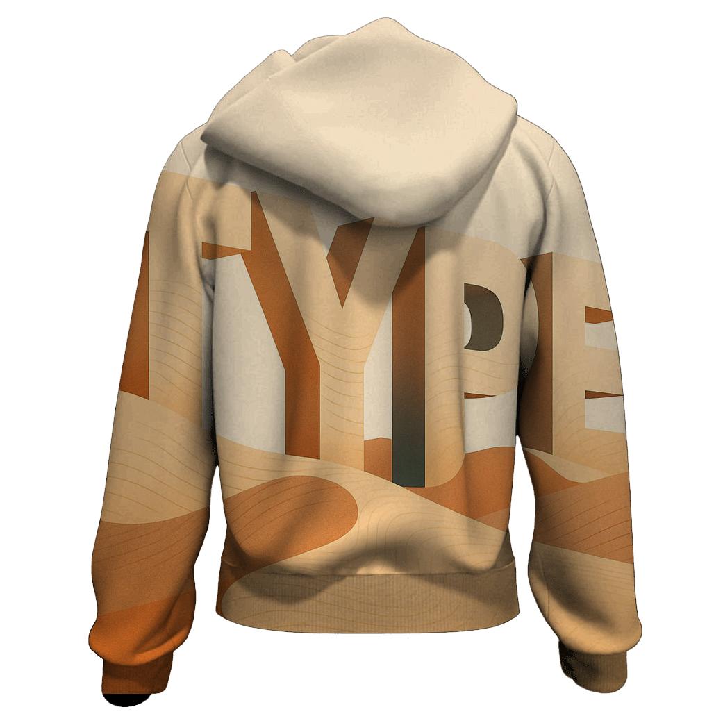 Desert Mirage Typography Dunes premium hoodies