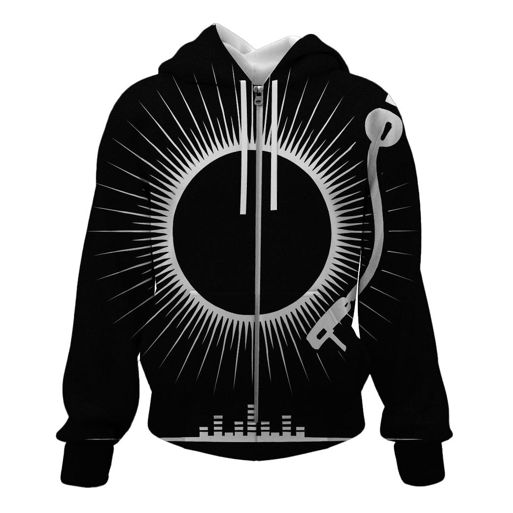 Monochrome Turntable Eclipse custom hoodies