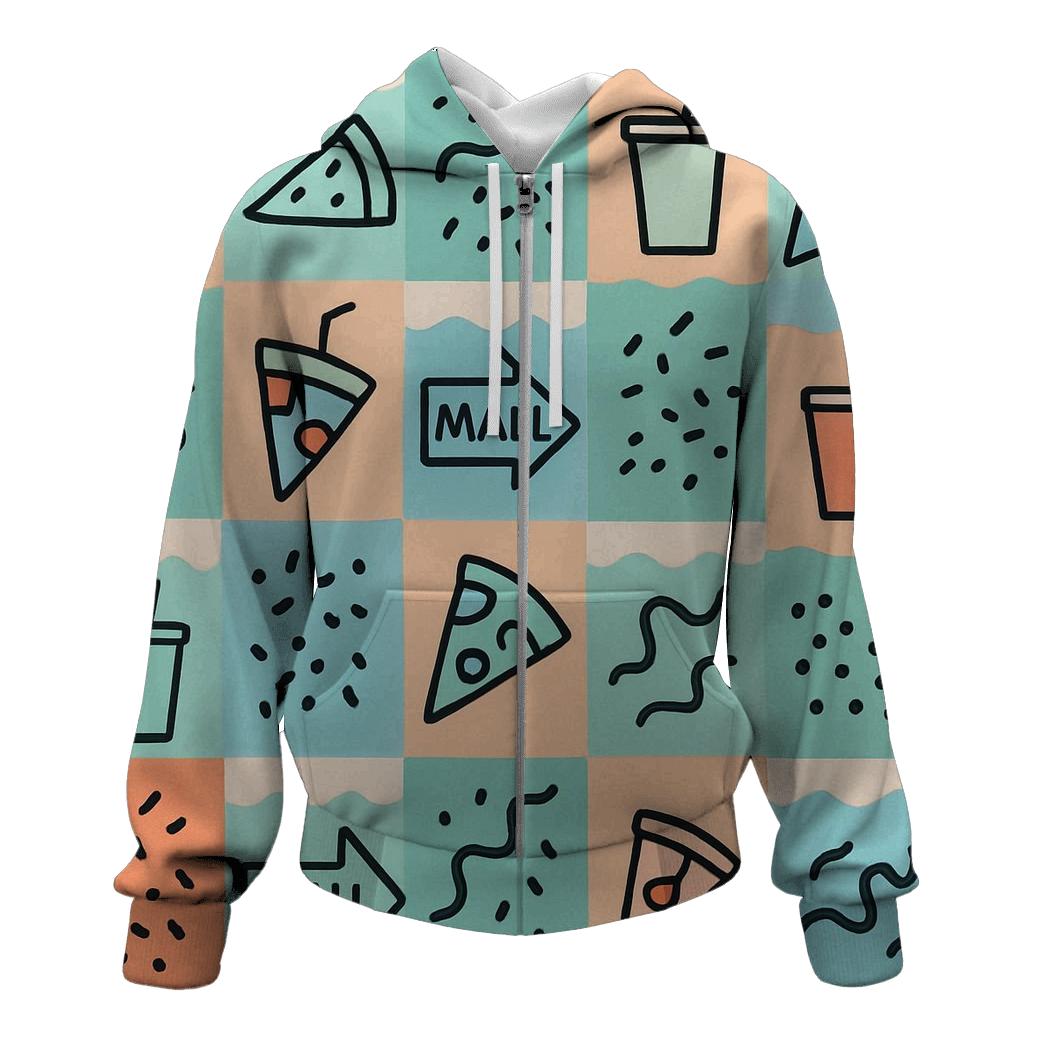 Miami Mall Food Court Tiles graphic hoodies