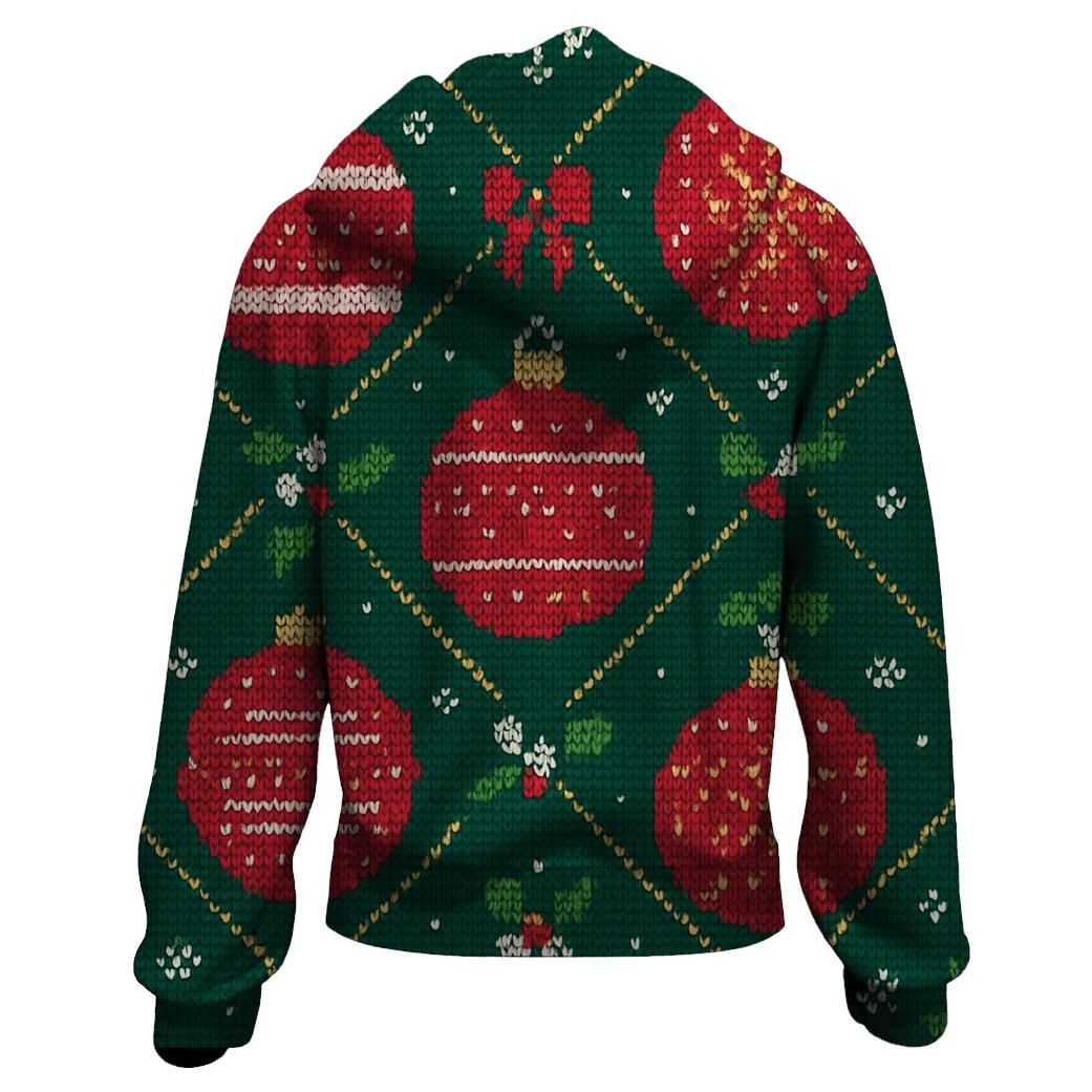 Ugly Christmas Ornament Satellite Medallion Lattice Design graphic hoodies