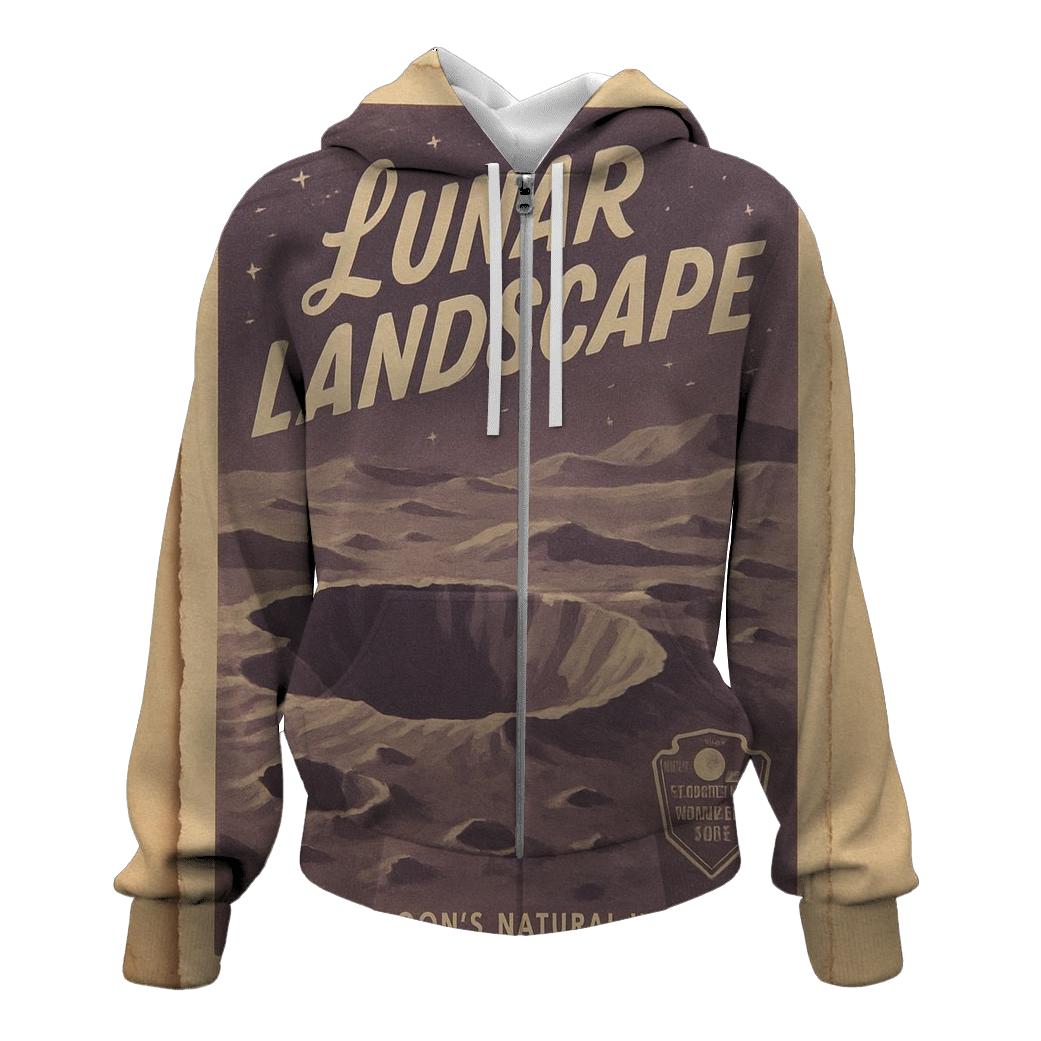 Faded Postcard Collage Of Lunar National Park designer hoodies