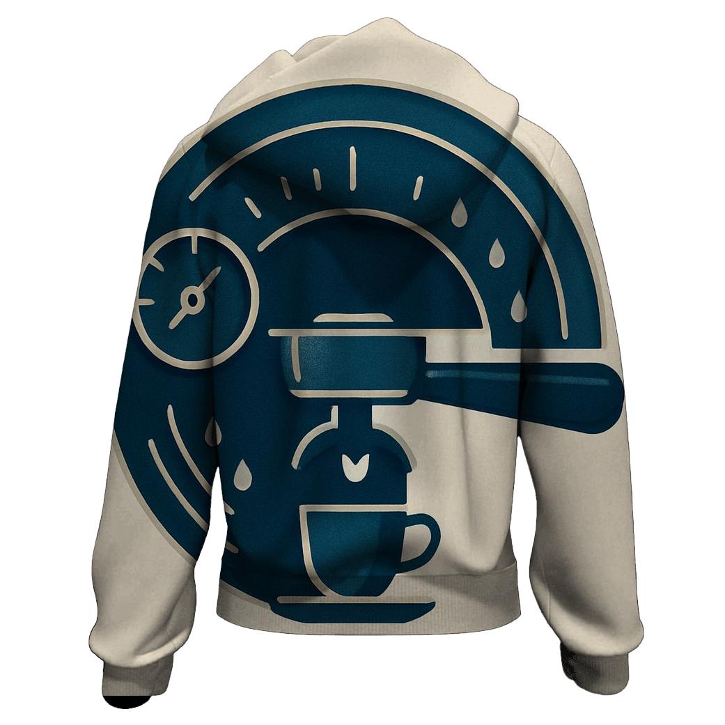 Espresso Arc Mechanica embroidered hoodies