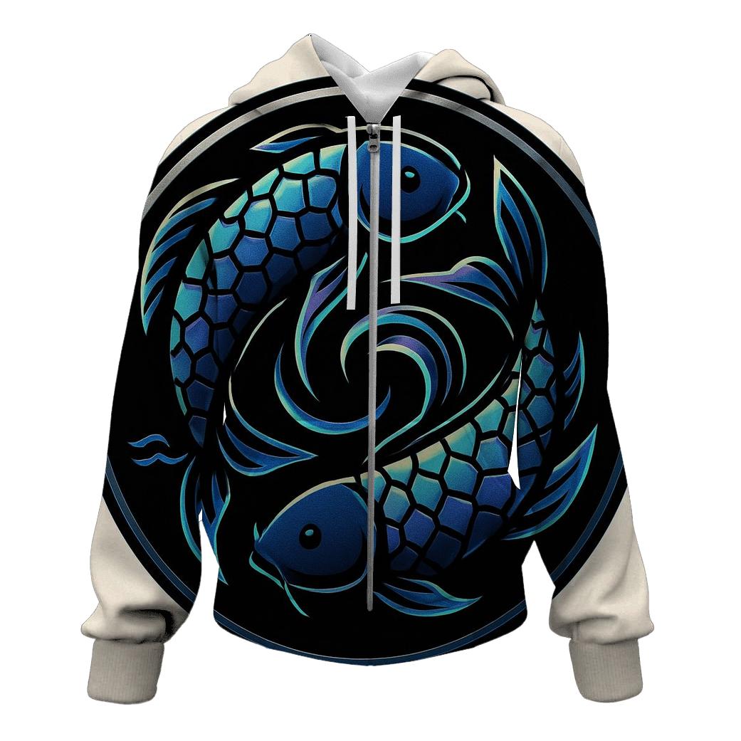 Aurora Koi Spiral Emblem printed hoodies