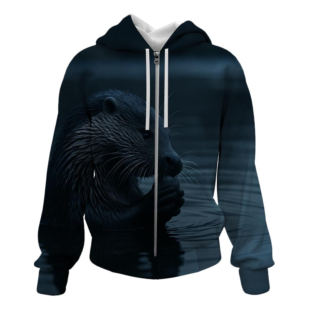 River Glass Eurasian Otter printed hoodies