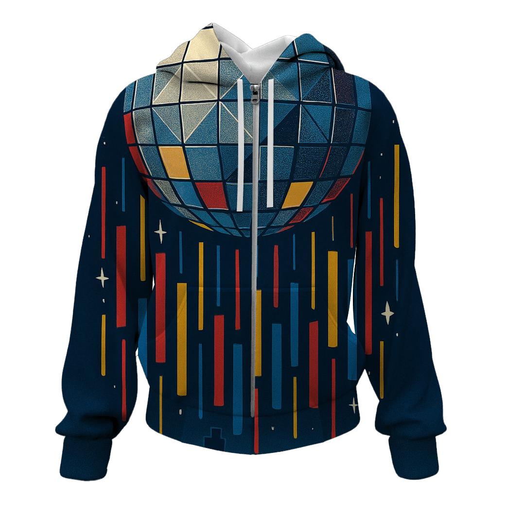 Disco Ball Rain Over City Silhouette hoodies fashion