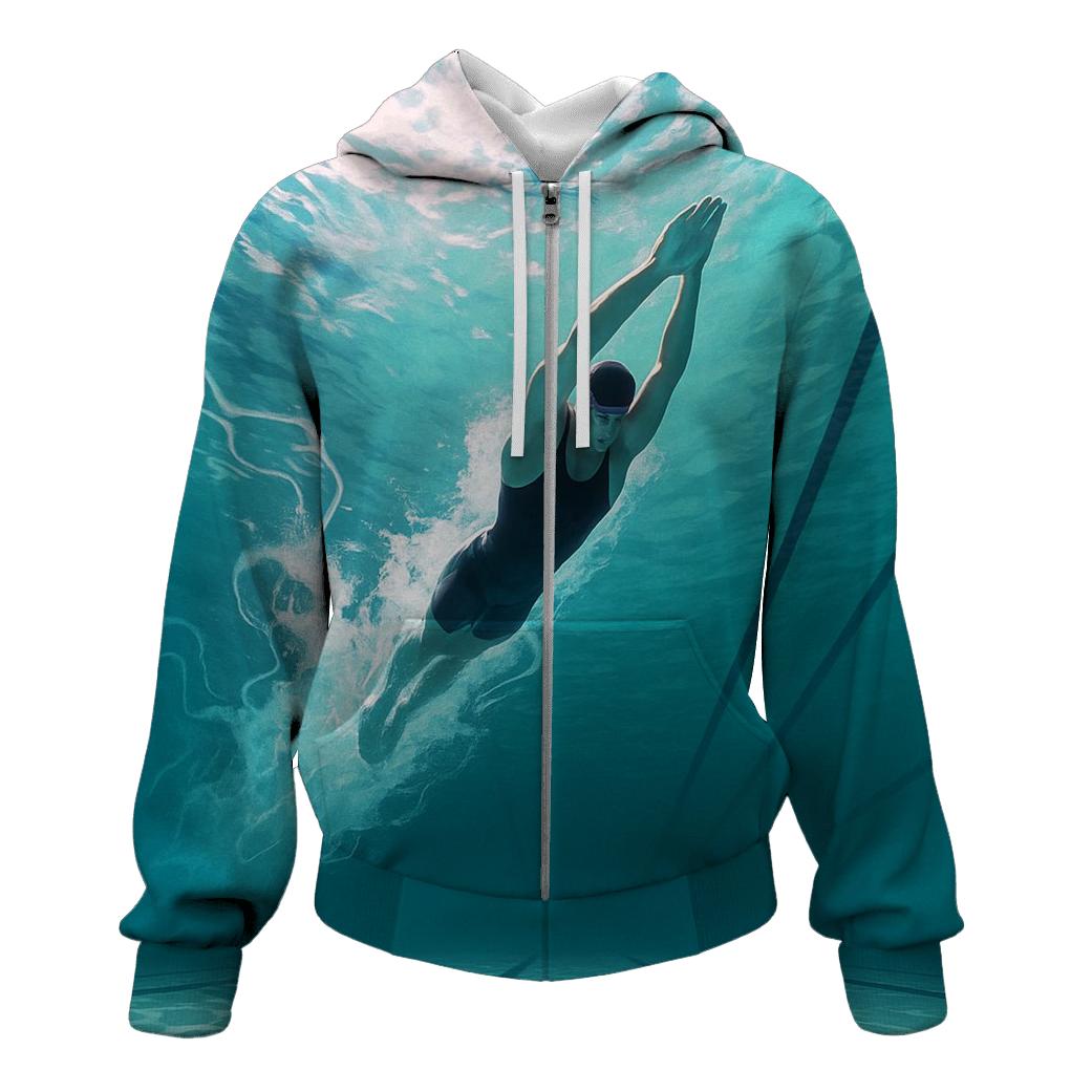 Underwater Sprint Swimming Burst custom hoodies
