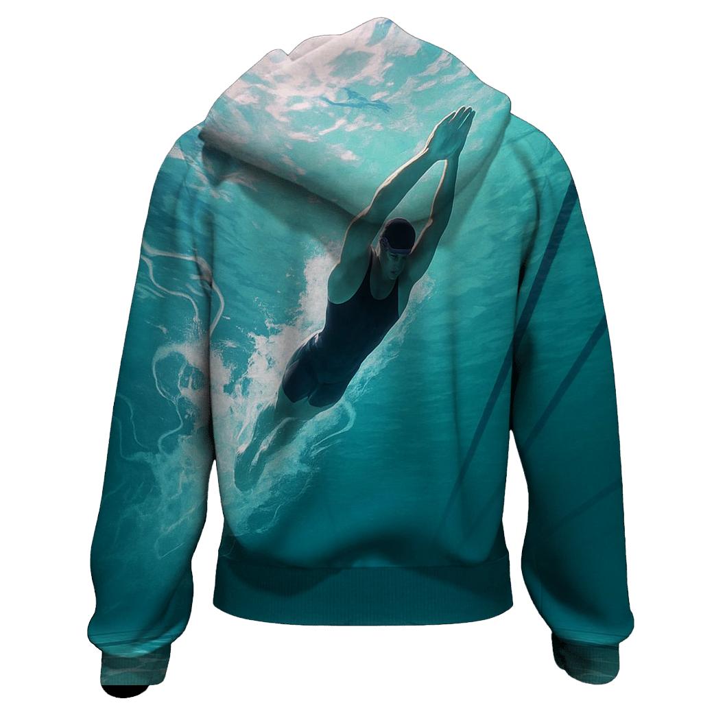 Underwater Sprint Swimming Burst custom hoodies