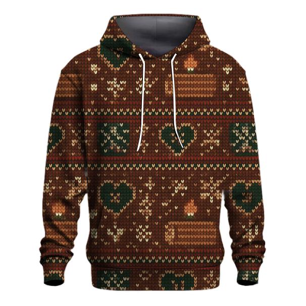 Ugly Christmas Yule Log Arcade Grid Design heavyweight hoodies