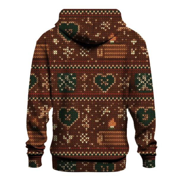 Ugly Christmas Yule Log Arcade Grid Design heavyweight hoodies