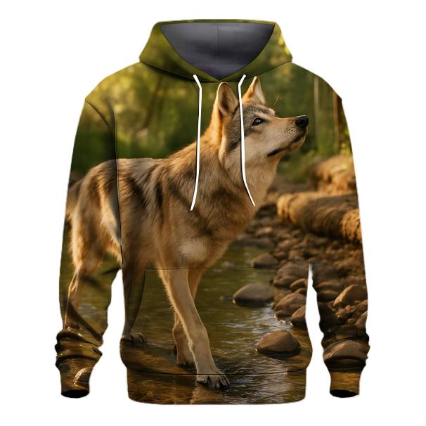 Mexican Gray Wolf At A Desert Riparian Restoration Site hoodies fashion