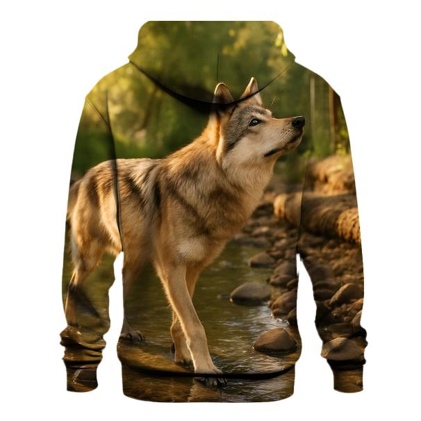Mexican Gray Wolf At A Desert Riparian Restoration Site hoodies fashion