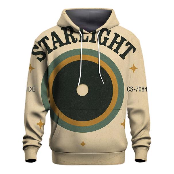 Worn Vinyl Record Stargazer Club Label lightweight hoodies