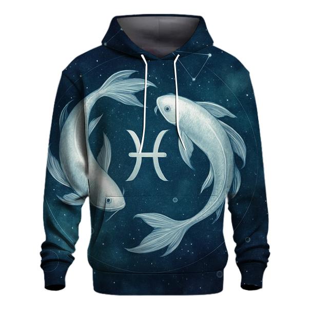 Pisces Twin Fish Nebula Current printed hoodies