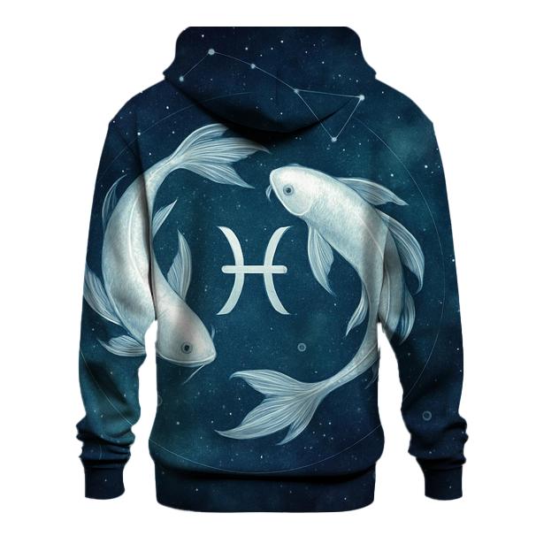 Pisces Twin Fish Nebula Current printed hoodies