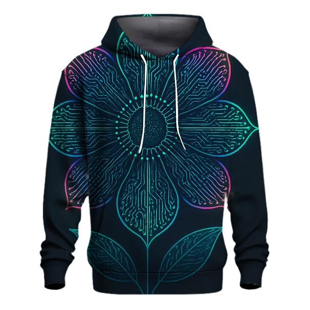 Prismatic Botanical Circuit Bloom lightweight hoodies