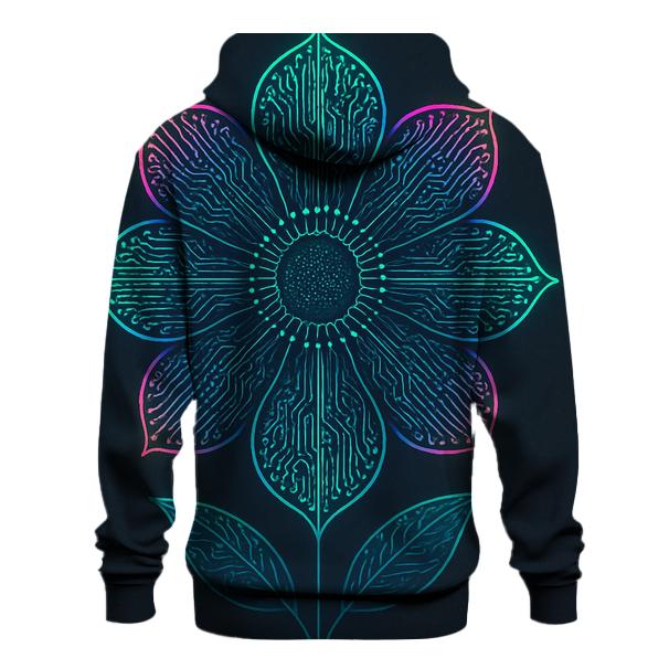 Prismatic Botanical Circuit Bloom lightweight hoodies