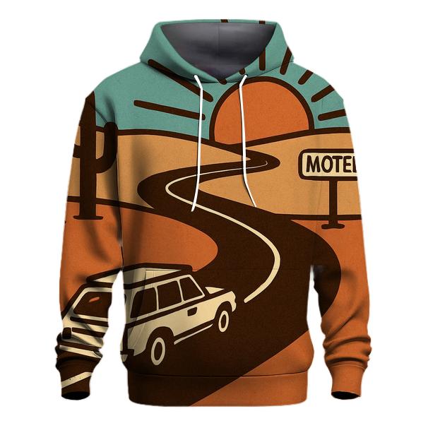 Desert Road Trip Sunburst Map hoodie designs