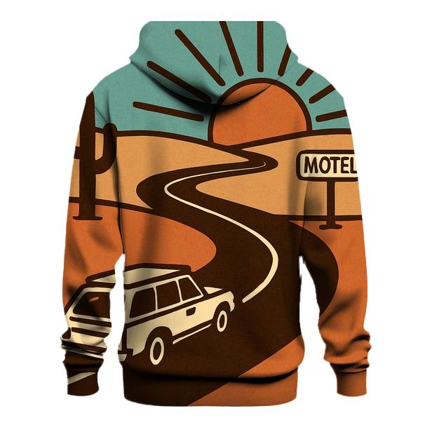 Desert Road Trip Sunburst Map hoodie designs