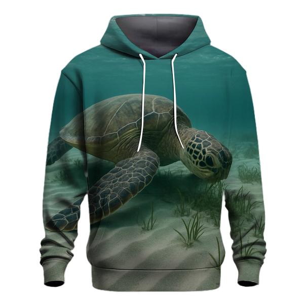 Reef Window Green Sea Turtle pullover hoodies
