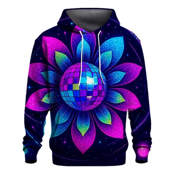 Neon Orbit Disco Bloom zip-up hoodies