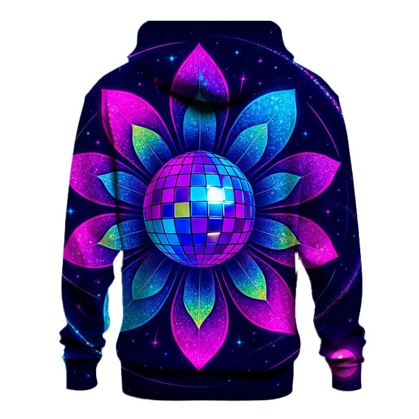 Neon Orbit Disco Bloom zip-up hoodies