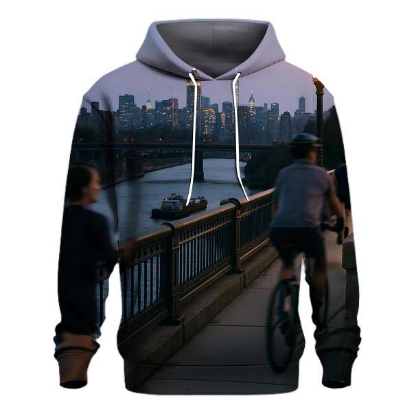 Harlem River Blue Hour From High Bridge printed hoodies