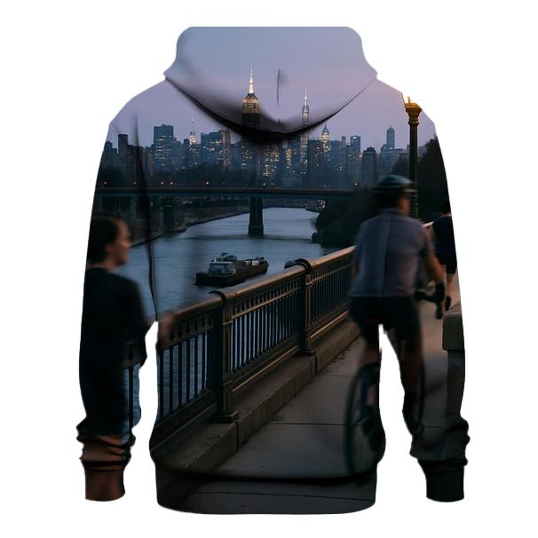 Harlem River Blue Hour From High Bridge printed hoodies