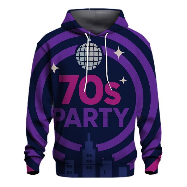Disco Night Skyline Grooves embroidered hoodies