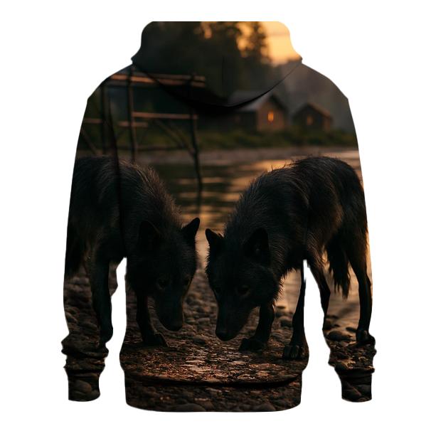 Wolves Near A Northern Fishing Camp After Salmon Run hoodie styles