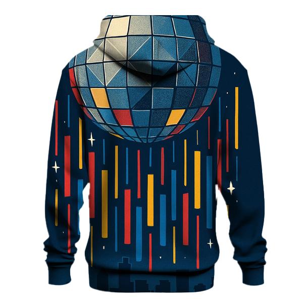 Disco Ball Rain Over City Silhouette graphic hoodies