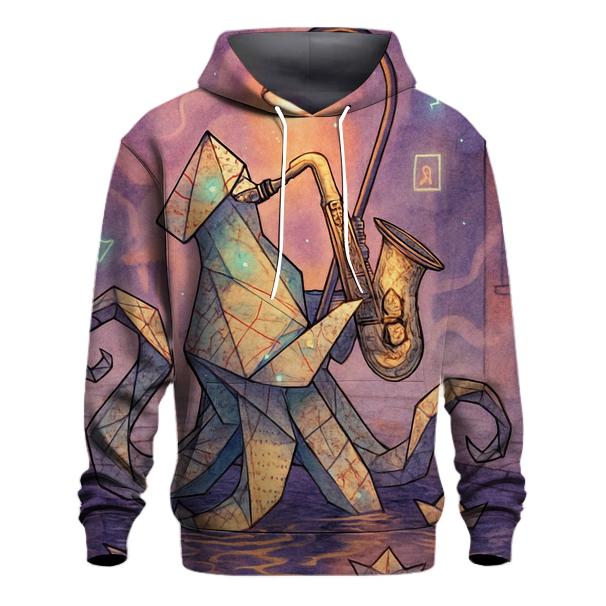 Origami Kraken Streetlight Serenade zip-up hoodies