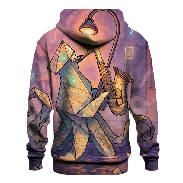 Origami Kraken Streetlight Serenade zip-up hoodies