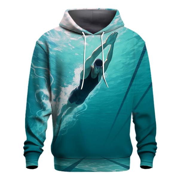Underwater Sprint Swimming Burst embroidered hoodies