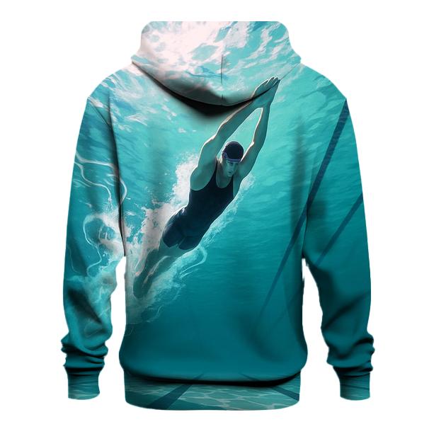 Underwater Sprint Swimming Burst embroidered hoodies