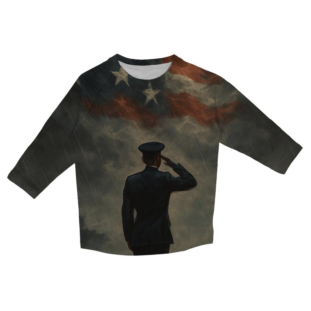 Harbor Vigil Under The Flag Sky designer 3/4 sleeve blouses