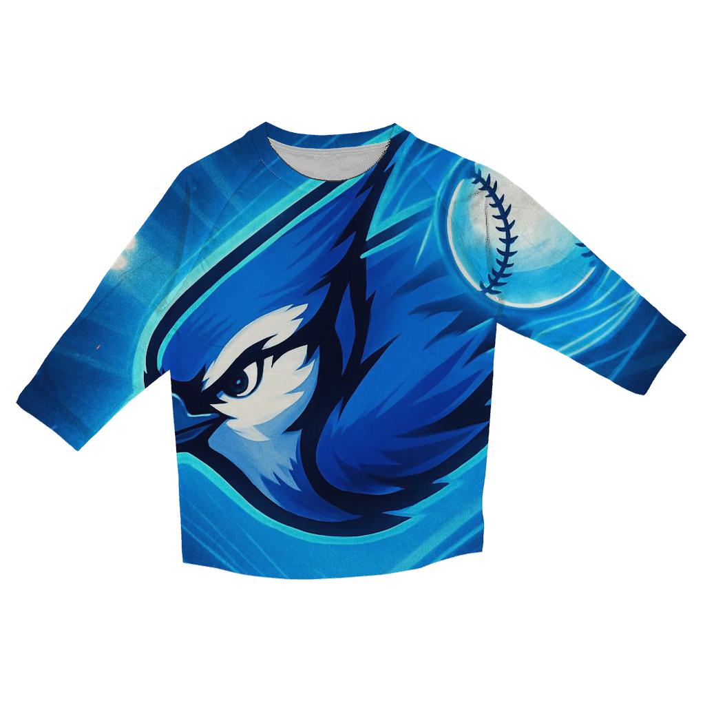 Blue Jays Thunderwing Basepath Burst trendy 3/4 sleeve tops