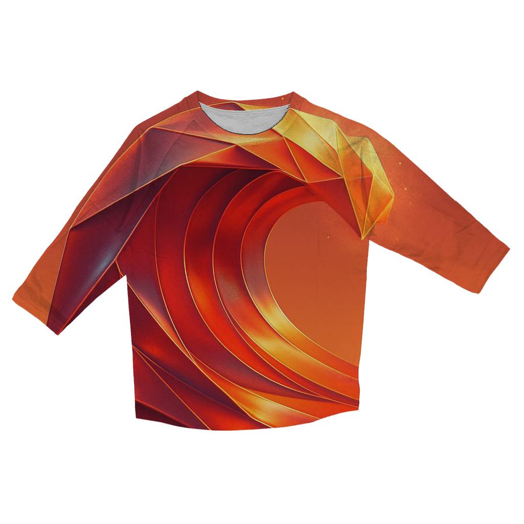 Chromatic Tidal Origami designer 3/4 sleeve blouses