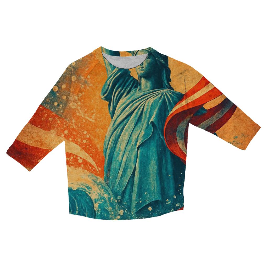 Liberty Tide Mosaic fashion 3/4 sleeve shirts