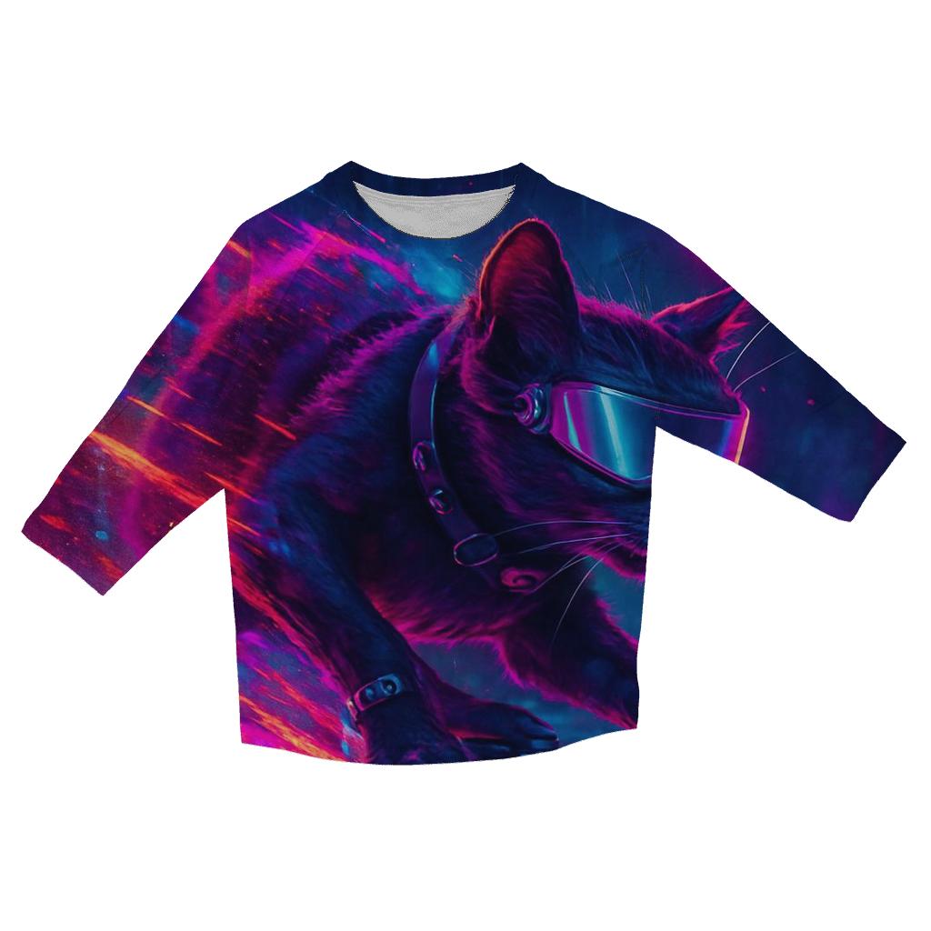 Neon Alley Skate Cat custom 3/4 sleeve shirts