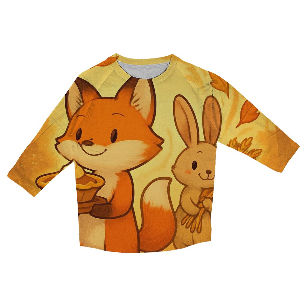 Harvest Parade Of Woodland Friends casual three quarter sleeve shirts