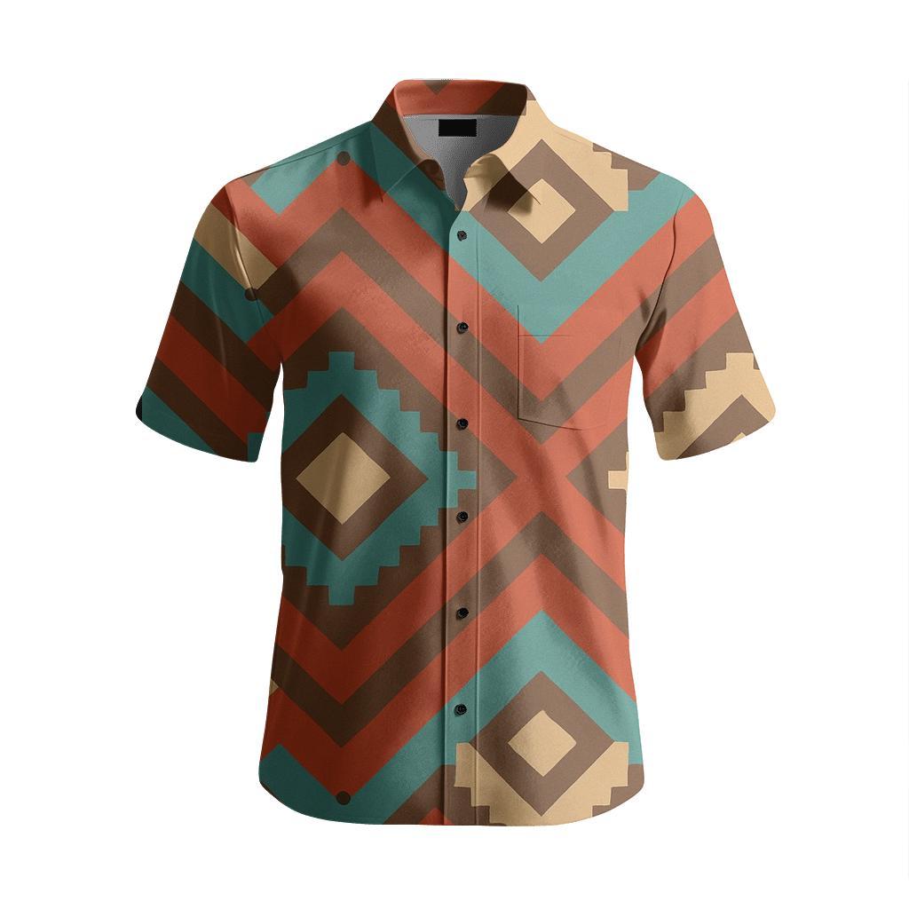 Andean Quipu Nebula Kilim Chevron branded embroidered shirts